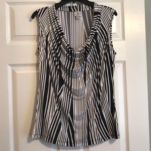 Black and White Sleeveless Top